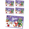 Stojanový adventný kalendár - obdĺžnik so sladkosťami (Milka adventný kalendár Vianočná sada 200g x 5)