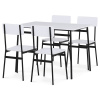 Autronic AUT-O2155 WT Jedálenský set so 4 stoličkami, 110x70x76cm, mdf, biela, AUT-O2155 WT