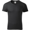 Malfini Slim fit V-NECK Pánske tričko 146 eben šedá S