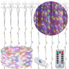 Springos LED Nano svetelný záves - 3x2m, 200LED, 8 funkcií, ovládač, USB, IP44, multicolor
