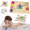 Drevená hra VIGA Chyť loptičky a spoj puzzle