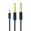 Vention BACBJ 5 m audio kábel TRS 3,5 mm samec na 2x 6,35 mm samec (čierny).