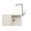 SET661 - Gránitový drez Blanco Metra XL 6 S biela soft + Kuchynská batéria Rosan S2 238201 chróm