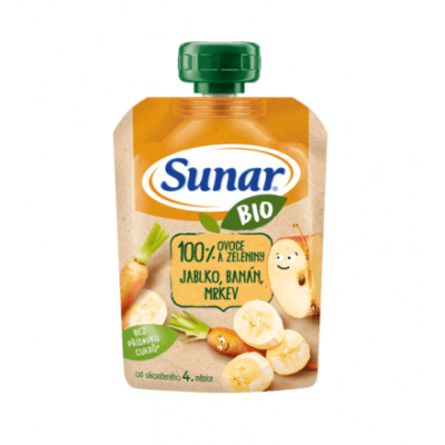 Sunar Bio kapsička Jablko banán mrkev 100 g
