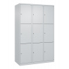 Skriňa uzamykateľná C+P Cabo-Plus, 3 oddelenia, 1200 x 500 x 1850 mm, bledosivá