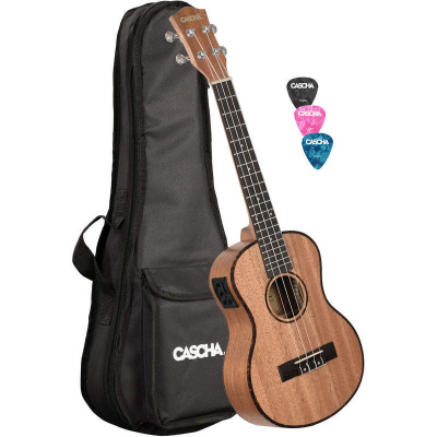 Cascha HH2048E Natural (Tenorové ukulele sada s trsátkami)