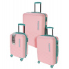 Cestovný kufor na kolieskach sada 3 ks EXPLORER ružová KO-DG9000940