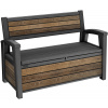 KETER DECO GARDEN BENCH 227 L Walnut (261839) - plastová záhradná lavička s úložným priestorom