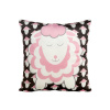 DESIGN 91 Detská, zamatová obliečka na vankúš - Kids 7B, ružové ovečky v čiernom 45 x 45 cm, ZA-404164