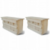 Domčeky pre vrabce vidaXL 2ks 44x15,5x21,5 cm drevo