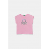 Detské bavlnené tričko United Colors of Benetton 3I1XC10P1.G.Seasonal ružová 130