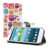 Kožený obal Samsung Galaxy S3 – Wallet Owl Design 1