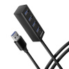 AXAGON HUE-M1AL 4 porty USB 3.0 hub strieborná; HUE-M1AL