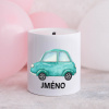 Domovi Biela keramická pokladnička s menom Auto 9cm