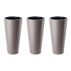 Záhradný kvetináč - 3 x kvetináč SAHARA Slim 40 h79 + vložka - Taupe (3 x Sahara Slim Pot 40 H79 + Príspevok - taupe)