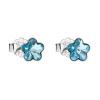 Evolution Group Strieborné náušnice kôstka s krištáľmi Swarovski modrý kvietok 31080.3