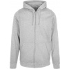 BUILD YOUR BRAND BB 008 / Pánska mikina s kapucňou na zips - heather grey XXXL