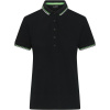 James & Nicholson Polokošile JN 1305, krátký rukáv, dámská COT021305j2602-black/white M Černá/bílá/zelená
