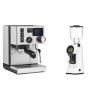 Rancilio Silvia BC PID + Eureka Helios 65, white