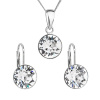 Súprava šperkov s kryštálmi Swarovski náušnice a prívesok biele okrúhle 39140.1