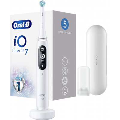 Oral-B Séria iO7 biela alabastrová elektrická zubná kefka, biela Oral-B