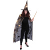 Rappa Čarodějnický plášť s kloboukem a pavučinou pro dospělé Halloween
