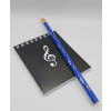 Darčeková sada pre chlapcov - čierny blok husľový kľúč a modrá ceruzka husľový kľúč