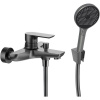 KIELLE Vega páková vaňová batéria nástenná, ručná sprcha 3jet priemer 131 mm, sprchový držiak a sprchová hadica 150 cm, matný gunmetal, 10318SN13