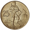 Stříbrná mince 25 Kčs k 10. výročí Slovenského národního povstání 1954