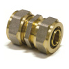 PipeTec Mosadzná spojka s upínacím krúžkom 16x2 / 16x2 mm