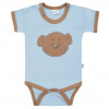 Dojčenské bavlnené body s krátkym rukávom New Baby BrumBrum blue brown - 56 , Modrá