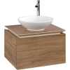 VILLEROY & BOCH Legato závesná skrinka pod umývadlo na dosku (umývadlo v strede), 1 zásuvka, 600 x 500 x 380 mm, Oak Kansas, B56700RH