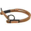 BE NORDIC kulatý polostahovací kožený obojek, hnědá L-XL: 55 cm / ? 10 mm