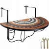 tectake 402774 skladací stôl na balkón s mozaikou - terakota / biela