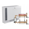 MOSADZNÝ ROZDEĽOVAČ PRE PODLAHOVÉ KÚRENIE 6 OKRUHOV + ČERPADLO WILO GO.TEC + SKRINKA NA OMIETKU + PEX