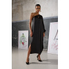 ŠATY KARL LAGERFELD ONE SHOULDER CEREMONY DRESS BLACK