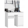 Toaletný stolík so zrkadlom CLP P-2/SL 900x600 pravý, biely