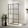 Zástěna do průchozí sprchy čiré ESG sklo 90 x 195 cm černá Černý 151034