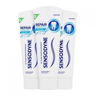 Sensodyne Repair & Protect Trio zubní pasta pro úlevu od bolesti citlivých zubů 3x75 ml