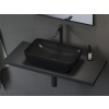 Ravak Umyvadlo na desku Uni 50x31 cm černá lesk bez otvoru pro baterii, bez přepadu XJX03150000