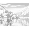 ZUTY Bodkovanie - HALLSTATT PRI JAZERE V ALPÁCH Rámovanie: vypnuté plátno na rám, Rozmer: 80x100 cm