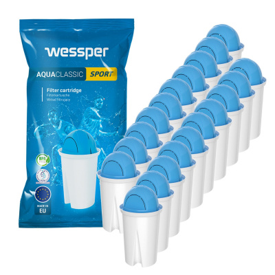 Wessper AquaClassic Sport Filterkartuschen kompatibel mit Brita Classic, Aqua Select Classic, PearlCo, AmazonBasics 20er Pack