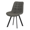 Autronic HC-V3066 GREY3 - Stolička jedálenská, šedá látka v dekore brúsenej kože, nohy čierny kov