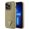 Guess Rhinestones Triangle Metal Logo iPhone 15 Pro Gold