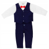 Teplaková súprava - Artex 104 Navy Blue Detský oblek (Sada elegantných chlapcov krst 104)