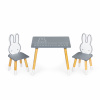 EcoToys detská sada stolček a dve stoličky Zajačik WH141