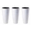 Záhradný kvetináč - 3 x kvetináč SAHARA Slim 40 h79 + vložka - Biela (3 x Sahara Slim Pot 40 H79 + Príspevok - biela)