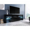 Cama Meble Tv stolík TORO 138, čierny mat/čierny vysoký lesk/čierny vysoký lesk