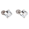 Evolution Group Strieborné náušnice kôstka s krištáľmi Swarovski biely štvorec 31065.2