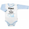 Body dlhý rukáv s vtipným textom Baby Nellys, Máma+Táta, veľ. 80, chalan